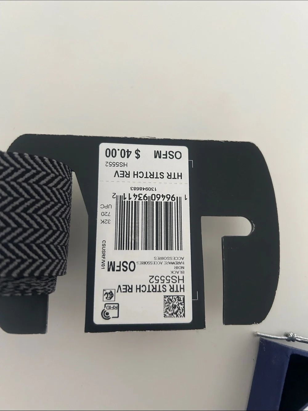 adidas Black and Gray Herringbone Golf Belt